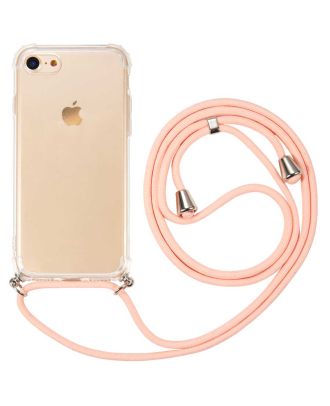 Apple iPhone SE 2022 Case Long Strap Adjustable Transparent Silicone