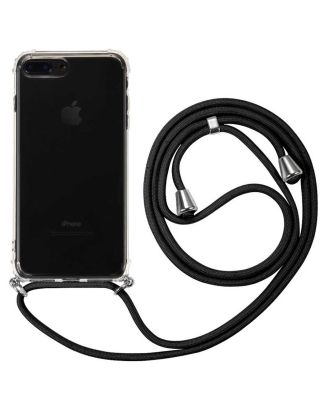 Apple iPhone 7 PLUS Kılıf Boyna Askılı Ayarlanabilir Şeffaf Sİlikon