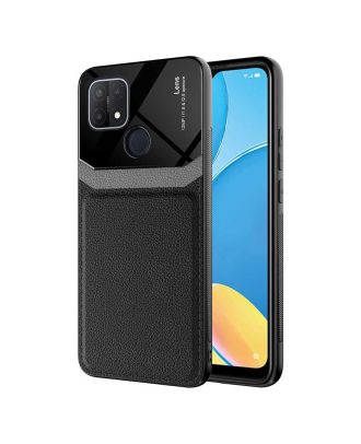 Oppo A15 Case Leather Textured Silicone Stylish Design