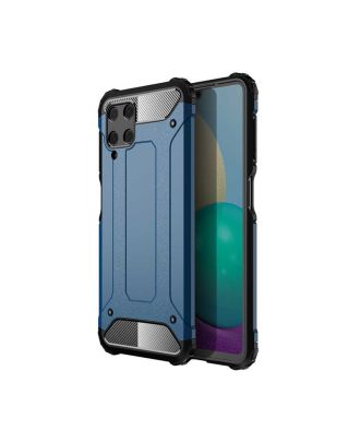 Samsung Galaxy M22 Case Crash Tank Protection Double Layer Black + Nano Glass