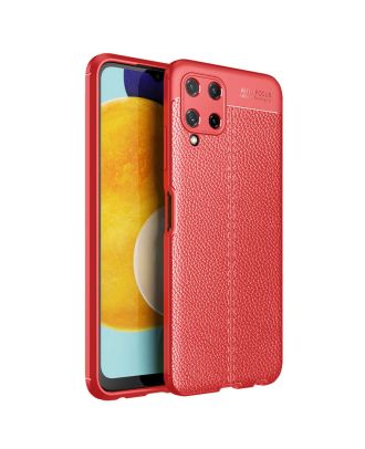 Samsung Galaxy M22 Case Niss Silicone Leather Look Camera Protected+Nano Glass