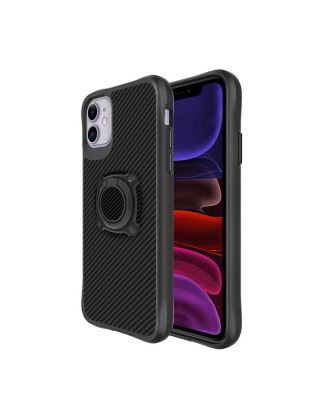Apple iPhone 11 Case Timo Hybird Hard Silicone Ring Magnetic