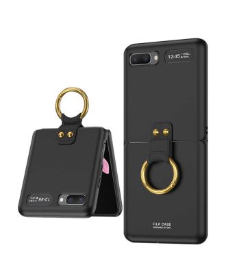 Samsung Galaxy Z Flip Case with Ring Silicone Matte Ring