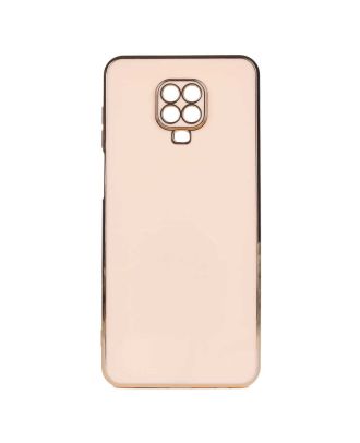 Xiaomi Redmi Note 9S Hoesje Schors Glanzende Siliconen Roze Gekleurde Randen