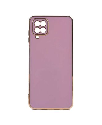 Samsung Galaxy M22 Hoesje Bark Glanzende Siliconen Roze Gekleurde Randen