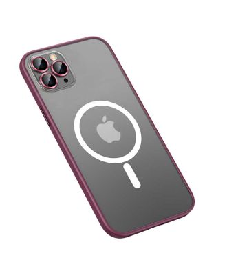 Apple iPhone 13 Pro Max Hoesje Mokka Tacsafe Lens Beschermd Gevoelig Sleutel Mat Oppervlak