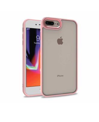Apple iPhone 8 Plus Kılıf Flora Sert Silikon Arkası Cam Şeffaf