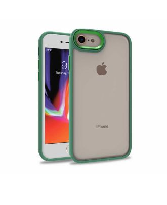 Apple iPhone SE 2020 Kılıf Flora Sert Silikon Arkası Cam Şeffaf