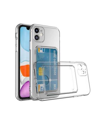 Apple iPhone 11 Case with 1 Card Holder Transparent Silicone Camera Protected