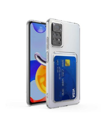 Xiaomi Redmi Note 11 Case with 1 Card Holder Transparent Silicone Camera Protected