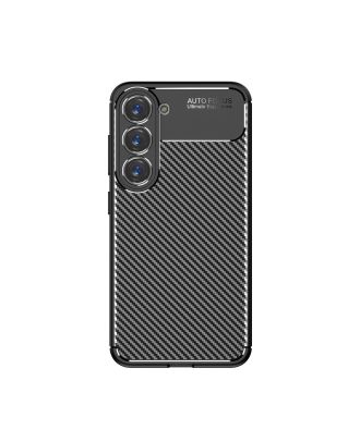 Samsung Galaxy S23 Case Negro Silicone Carbon Camera Protected +Nano Glass