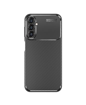 Samsung Galaxy A14 Case Negro Silicone Carbon Camera Protected +Nano Glass