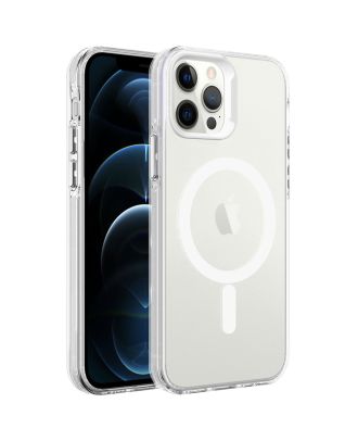 Apple iPhone 12 Pro Case C-Pro Frosted Back Transparent Flex Button Magsafe