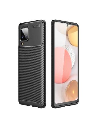 Samsung Galaxy A12 Case Negro Carbon Design Silicone