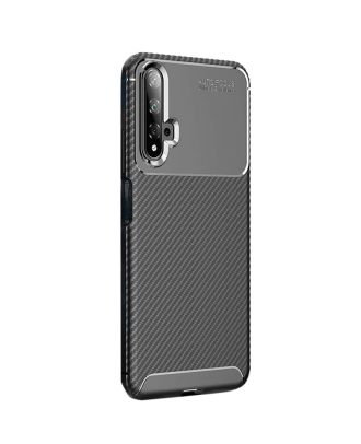 Huawei Nova 5T Case Negro Carbon Design Silicone