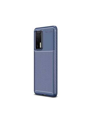 Huawei P40 Kılıf Negro Karbon Dizayn+Full Ekran Koruyucu