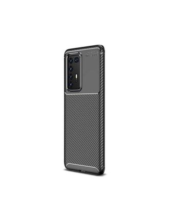 Teleplus Huawei P40 Pro Case Negro Carbon Design + Full Screen Protector