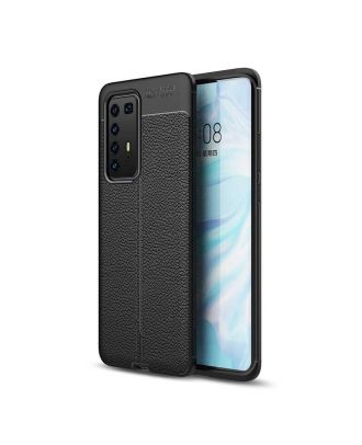 Teleplus Huawei P40 Pro Case Niss Leather Look Silicone+Full Screen Protector