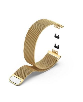 Huawei Watch Fit Elegant Kordon Hasır Metal Örgülü Ayarlanabilir