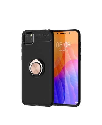 Huawei Y5P Hoesje Ravel Siliconen Ring Magnetisch+Nano Glas