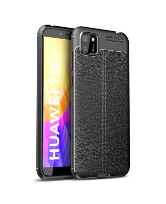 Teleplus Huawei Y5P Case Niss Silicone Leather Look + Nano Glass