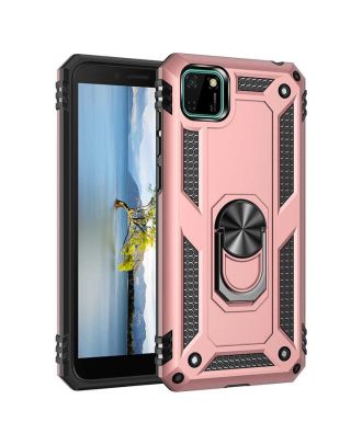Huawei Y5P Case Tank Protection Vega Stand Ring Magnetic