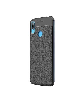 Huawei Y6 2019 Case Niss Silicone Leather Look+Nano Glass