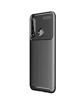 Huawei Y6P Hoesje Negro Carbon Design Siliconen+Nano Glas