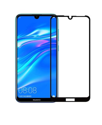 Huawei Y7 2019 Full Kapatan Renkli Cam Tam Koruma