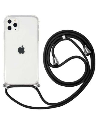 Apple iPhone 11 PRO Kılıf Boyna Askılı Ayarlanabilir Şeffaf Sİlikon