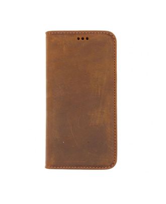 Apple iPhone 14 Pro Case Genuine Leather Wallet with Hidden Magnet and Business Card
