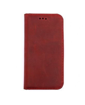 Apple iPhone 15 Pro Case Genuine Leather Wallet with Hidden Magnet and Business Card