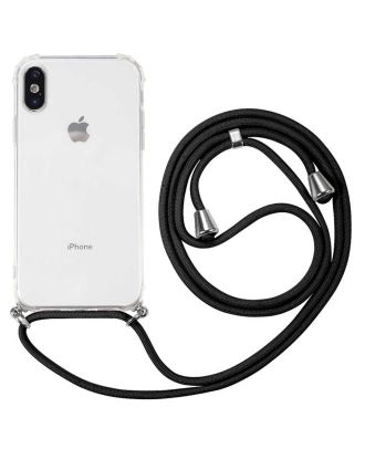 Apple iPhone X XS Case Neck Strap Adjustable Transparent Silicone