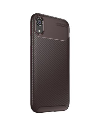 Apple iPhone XR Case Negro Carbon Design Silicon + Nano