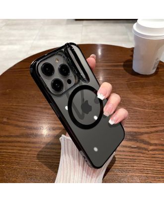 Apple iPhone 14 Pro Max Kılıf Standlı Magsafeli Cam Kapak Kamera Korumalı