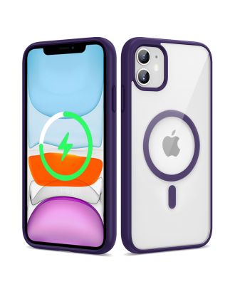 Apple iPhone 11 Hoesje Ege Transparante Knoop Magsafe Siliconen met Draadloos Opladen