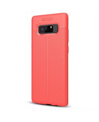 Samsung Galaxy Note 8 Case Niss Silicone Leather Look + 3D Glass