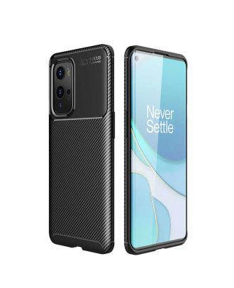 OnePlus 9 Pro Case Negro Carbon Look Design Silicone