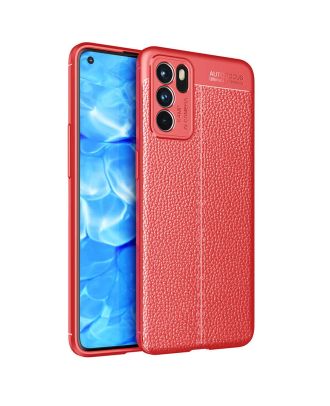 Oppo Reno 6 Case Niss Silicone Leather Look Protected+Nano Glass