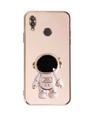 Huawei P20 Lite Kılıf Kamera Korumalı Astronot Desenli Standlı Silikon