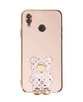 Huawei Y6 2019 Case With Camera Protection Cute Bear Pattern Stand Silicone