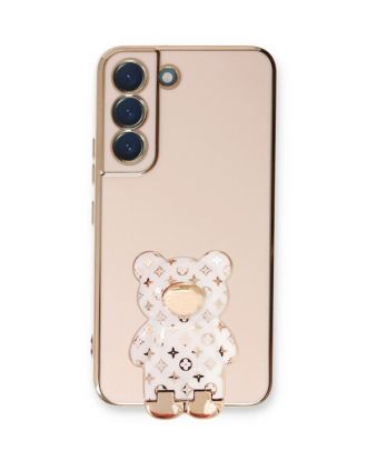 Samsung Galaxy S21 FE Case With Camera Protection Cute Bear Pattern Stand Silicone