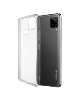 Realme C15 Case Super Silicone Transparent Back Protection + Nano Glass
