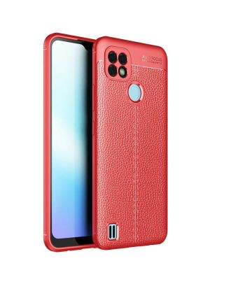 Realme C21 Case Niss Silicone Leather Look