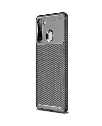 Samsung Galaxy A21 Case Negro Carbon Silicone+Nano Glass
