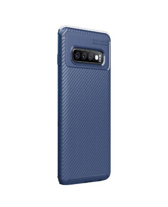 Samsung Galaxy S10 Hoesje Zwart Carbon Design Siliconen