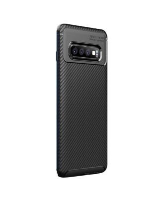 Samsung Galaxy S10 Case Negro Carbon Design+Colored Full Glass