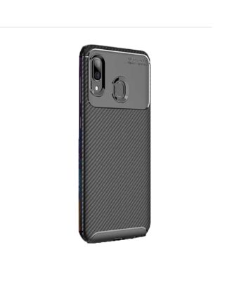 Samsung Galaxy A10s Case Negro Carbon Design Silicone