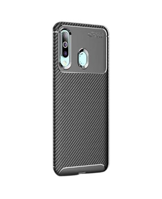 Samsung Galaxy A20s Case Negro Carbon Design Silicone