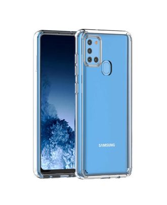 Samsung Galaxy A21S Hoesje Coss Transparant Hard Cover+Nano Glass